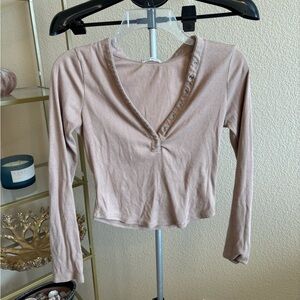 Heart hips Ribbed Camel Tee